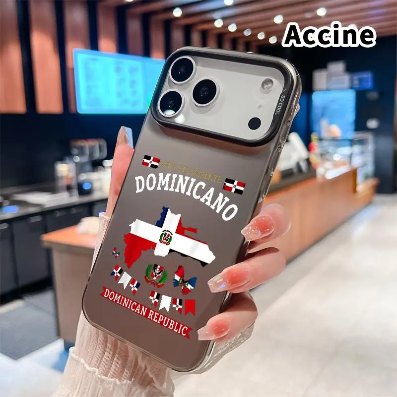 Matte Dominican Pride Essence Pattern Smartphone Cover - Smooth Matte Finish, Comfy Grip, Holographic, Shockproof, Anti-Scratch, Durable Plastic Casing Protector for iPhone 18 Pro Max,17,16 Plus,15,14,13,12,11,XR,Air E Cellphone Devices