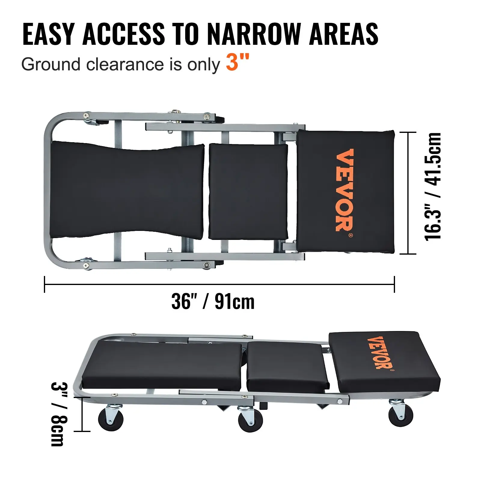 2 in 1 Z Creeper Seat Rolling Chair