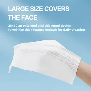 XL Thickened Disposable Face Towels | 50 Pcs Wet & Dry Makeup Remover Wipes for Sensitive Skin