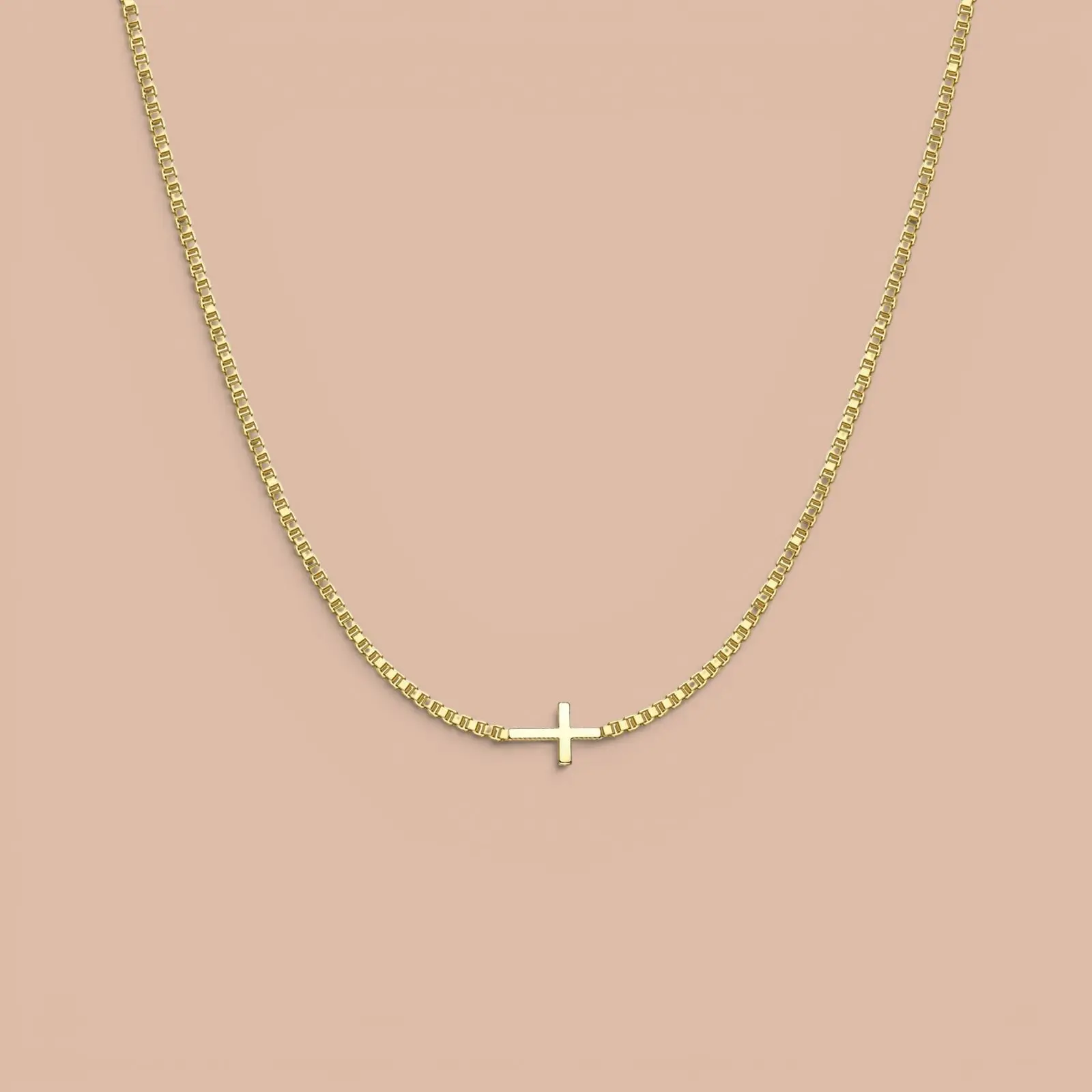 Dainty Gold Cross Necklace, Sideways or Vertical Pendant Necklace, Minimal Faith Jewelry Gift