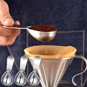 3 Pack Measuring Scoops Coffee Scoop, Stainless Steel Spoons Tablespoons for Tea, Sugar, Ground, Whole Bean, Flour (Silver, 15/30ml)