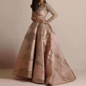 SpringWomen'sClothingShinyFabricGoldFoilLargeSleeveLongDressPartyEveningGown