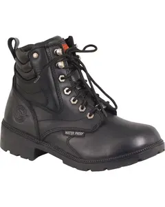 Milwaukee Leather Women's Waterproof Side Zipper Boot Round Toe - Mbl9321wp