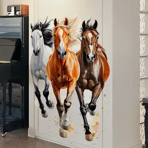 Set of 2 Horse Wall Stickers (30x90cm), Home Decor for Living Room & Bedroom, Easy-Remove Adhesive Art Decals, Decoration Sticker, Decorative Wall Sticker