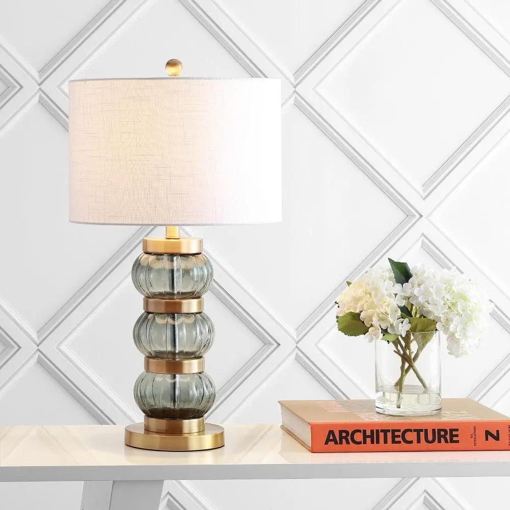 JONATHAN Y Linna Glass-Metal Table Lamp - Home Decor Light, Artistic Design Lamp with Bases & Shades for Bedroom, Living Room, Dorms, Artistic Design Lamps, Bases & Shades