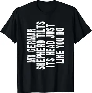 100% cotton Unisex German Shepherd Dog Gift Ideas By Tee-Tastic German Shepherd Gift Tilt Head Dog Cute Funny Alsatian Unisex-Adults, Unisex- T-Shirt