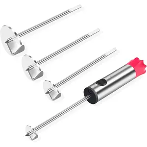 Vegetable Corer, [Multi-Purpose,  ] Veggie Corer Drill Fruit Corer with Ergomic Anti-Slip Handle, 4 Sizes Veggie Drill for Coring and Hollowing out Zucchini, Potatoes, Carrot