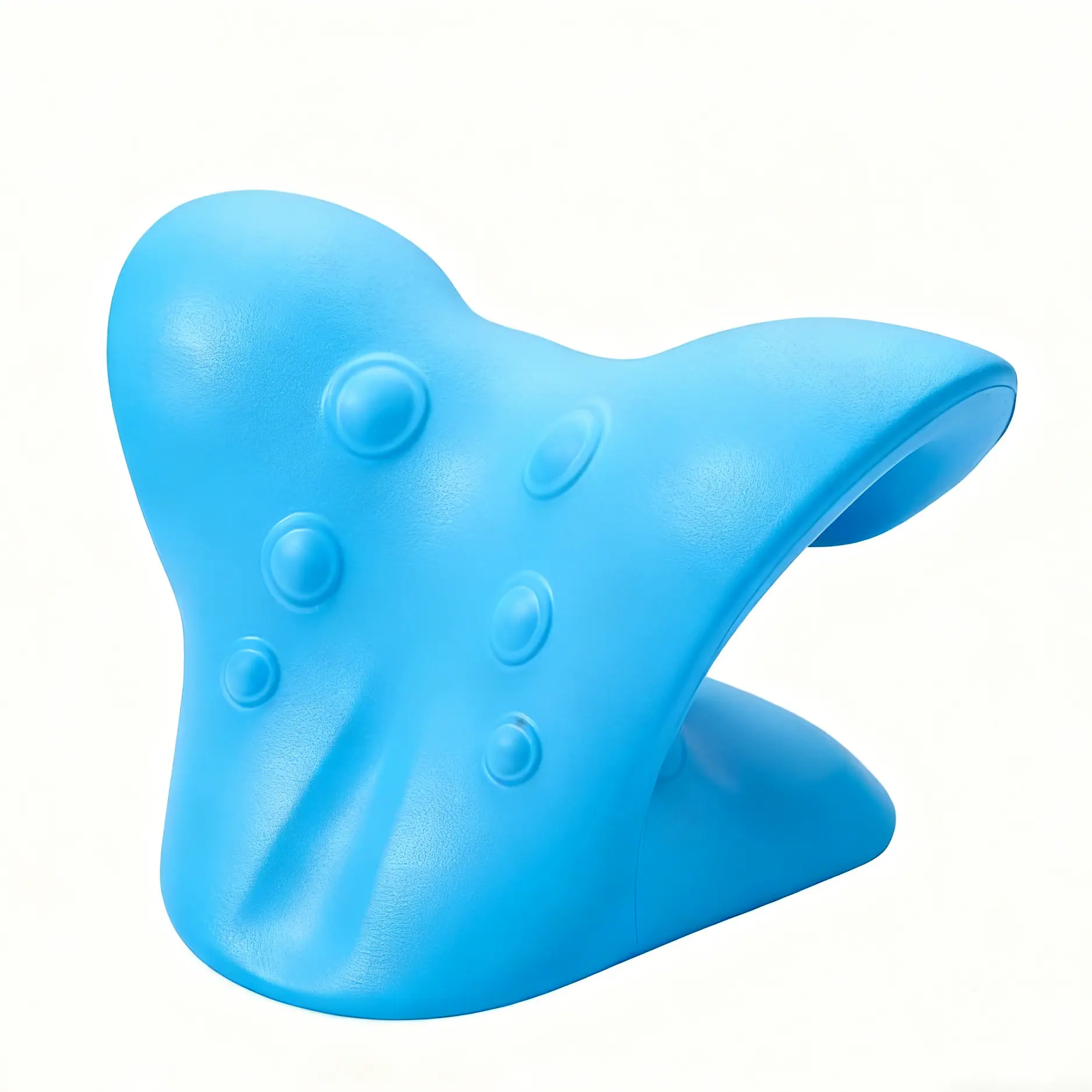 Neck Stretcher,Neck Hump Corrector,Neck and Shoulder Relaxer Cervical Traction Device Pillow for Muscle Relax and TMJ Pain Relief,Ergonomic Cervical Pillow (Blue)