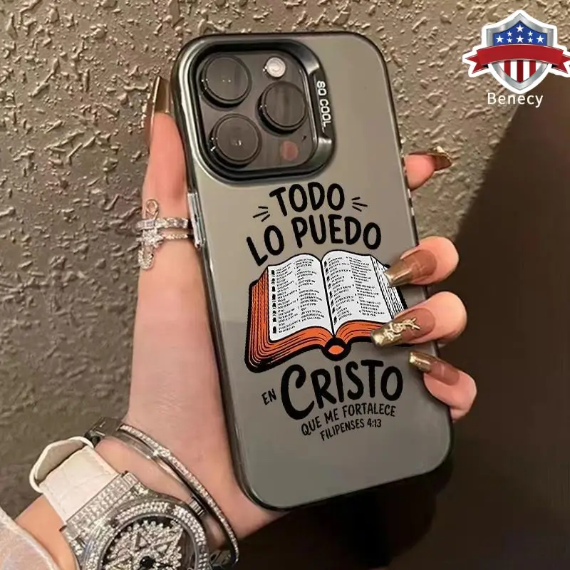 Bible Verse Aesthetic Christian Pattern Phone Case for iPhone 17 16 Pro Max 15 Plus 14 13 12 11 Air XR XS Plus E Shockproof Drop Protective Durable P