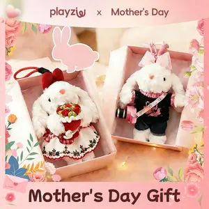 【Summer Vibes】Kawaii Flopsy Bunny Plush Keychain - Adorable Easter Basket Stuffer Gift for Girls, Soft Huggable Rabbit Toy for Birthday & Valentine's Day