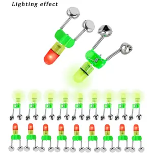 20PCS Night Bait Alarm Light with Dual Bells, Fishing Equipment Indicator for Fishing Rods, Sports & Outdoor tiktokshopspringglowup