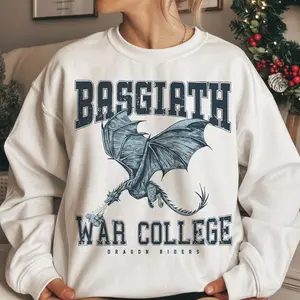 Basgiath War College Varsity Sweatshirt, Blue Dragon Rider Graphic, Collegiate Style Bookish Merch, Fantasy Academy Shirt, Spicy Booktok Gift