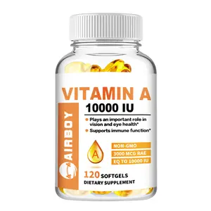 Airboy - Vitamin A 10,000 IU Premium Non-GMO Formula, 120 Softgels - High Absorption Vitamin A - 60 Day Supply