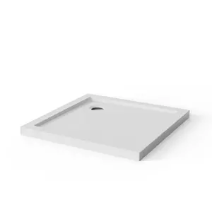 32" x 32" Low Profile Shower Basin | Anti-Slip Corner Drain Pan | Ideal for Small Bathrooms & Easy Access