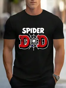 615 Men's T-Shirt, Summer, Men's Sports T-Shirt, Slightly Elastic Knitted Fabric, Printed T-Shirt, Regular Fit, Slightly Elastic Clothing, Patterned T-Shirt, Casual Style, Summer T-Shirt