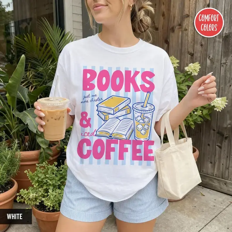 Comfort Colors Bookish Shirt, Book Lover Coffee Reading Book Club Graphic Tee Print Tee, Andrew Clothings PO