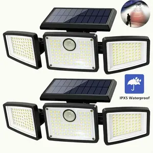 2 Packs LED Motion Sensor Solar Lights Outdoor IP65 Waterproof Security Lamp for Gardens Patios Eco-Friendly Solar Powered 3000 Lumens 7000K Color Temperature 251 LEDs 270-Degree Wide Angle US