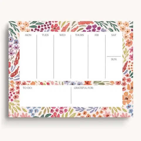 Elyse Breanne Design Desk Planner Notepad - 8.5x11 in, Monday-Sunday Layout, 50 Pages, 60lb, 16 Different Patterns, 50-Sheet Tear-Off To-Do List Pad for Busy Week Office Stationery Supplies