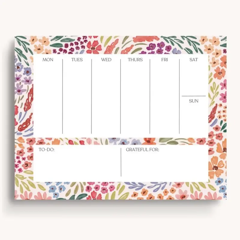Elyse Breanne Design Desk Planner Notepad - 8.5x11 in, Monday-Sunday Layout, 50 Pages, 60lb, 16 Different Patterns, 50-Sheet Tear-Off To-Do List Pad for Busy Week Office Stationery Supplies