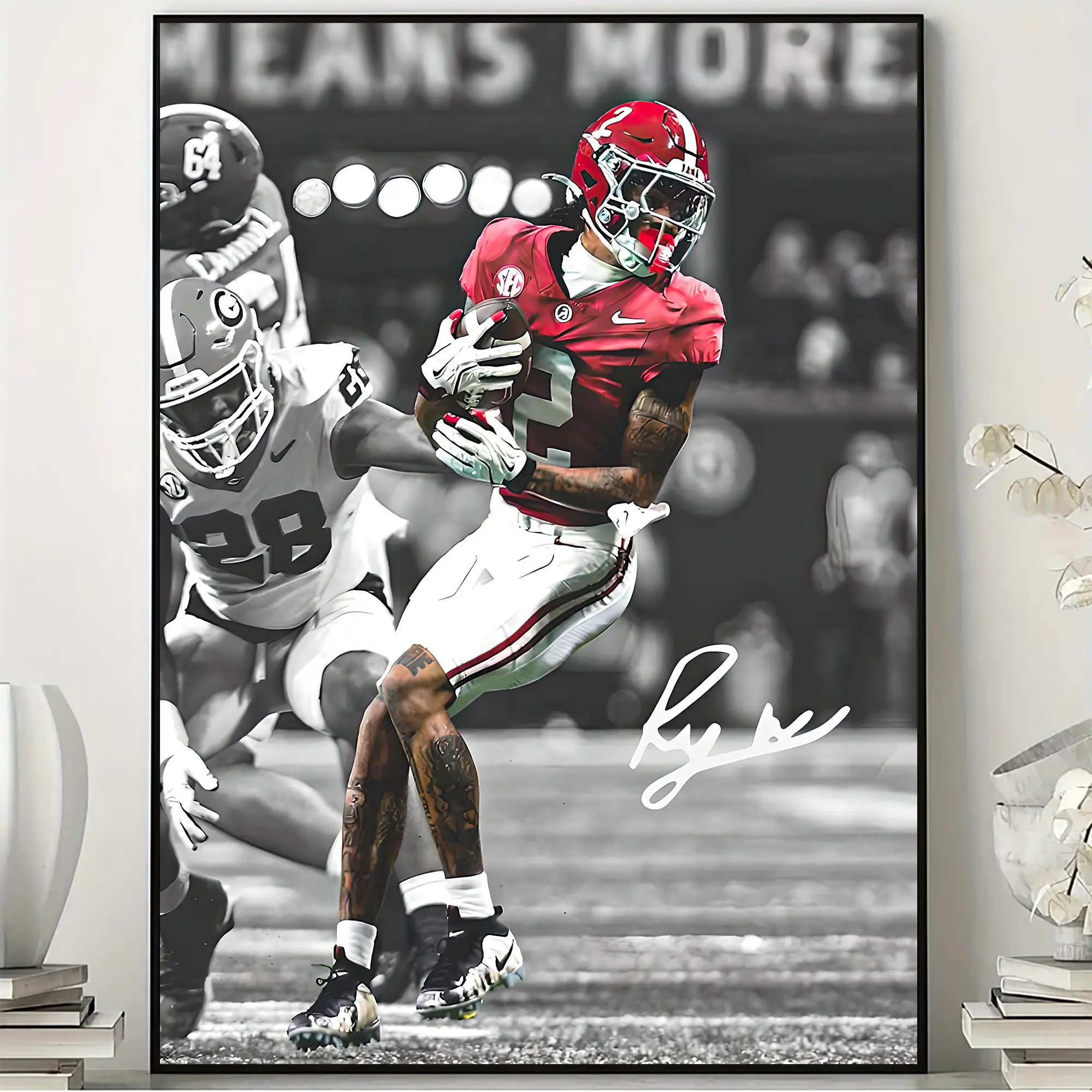 Ryan Williams Alabama Football Poster, Crimson Game Day Wall Art, College Sports Fan Gift, Home Office Decor, Unframed Print