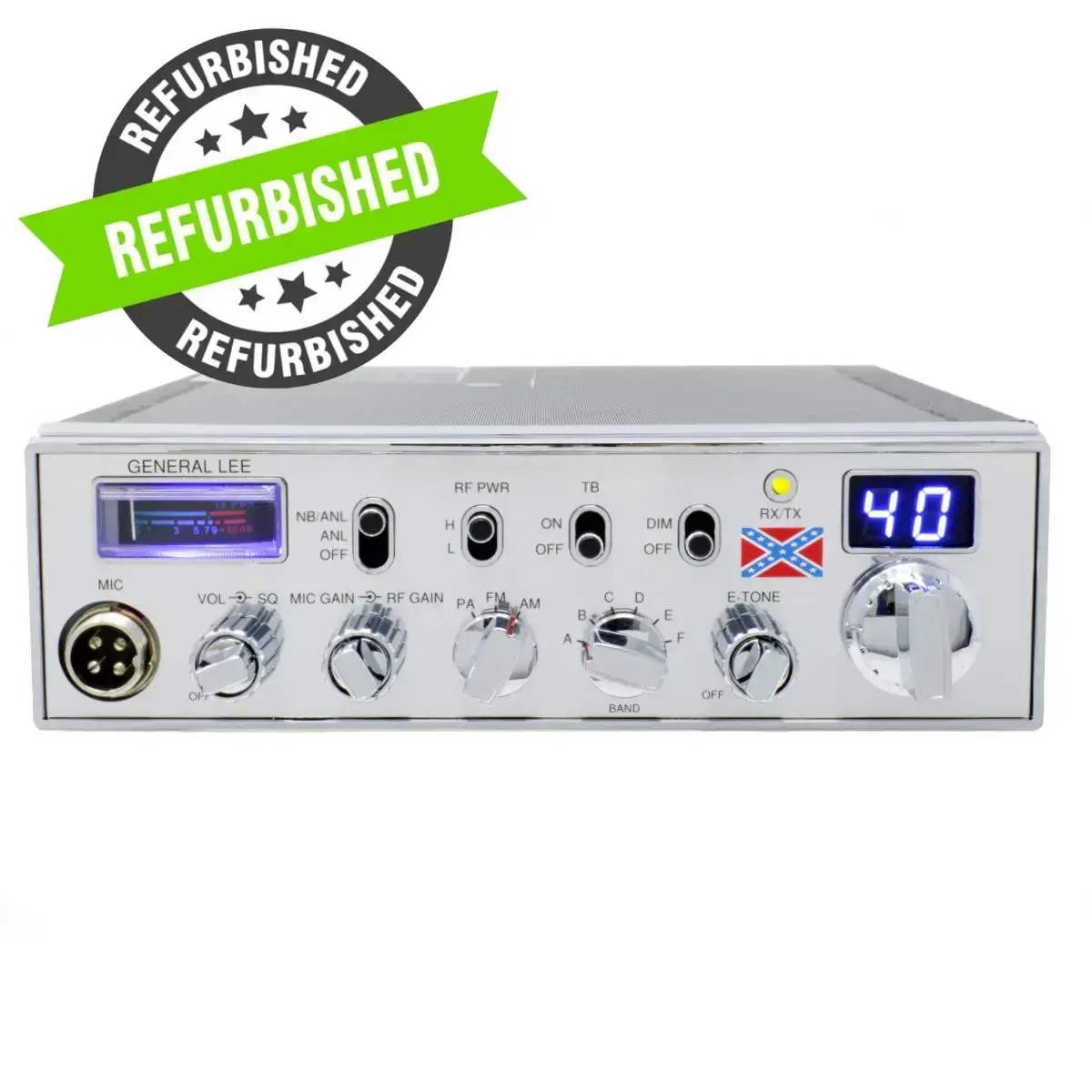 General Lee 10 Meter AM FM PA Radio with 6-Bands and Blue LED Display