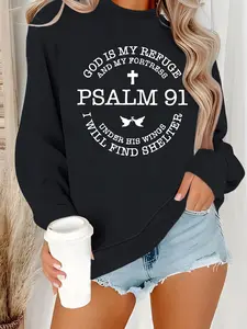 Women's Casual Long Sleeve Sweatshirt, Bible Verse Design, Comfortable Fabric, Christian Clothing for Church & Daily Wear
