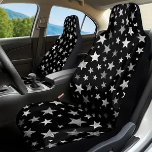 Two-piece starry sky print front seat covers, Car Seat Cover, Car Seat Protectors, durable and easy to clean, suitable for the driver's seat and the passenger seat. Ideal for holiday gifts and weekend outings.
