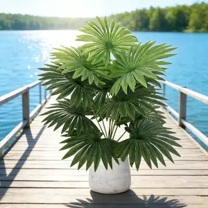 Lifelike Artificial Plant, No Maintenance Indoor Outdoor Evergreen Décor, Realistic Christmas Tree Pot for Gardens, Palm Tree Decoration, Faux Plastic Plants, Artificial Palm Trees
