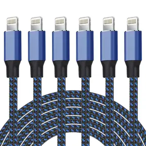 iPhone Charger [Apple MFi Certified] Lightning Cable 6PACK-3/3/6/6/6/10 FT Nylon Braided iPhone Charger Cord High Speed Cord for iPhone 14/13/12/11 Pro Max/XS MAX/XR/XS/X/8/7/Plus/6S/6/iPad