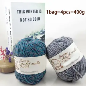Medium Coarse Wool Yarn, Multicolor Crochet Thread, Soft Skin-Friendly, Perfect for Knitting Autumn Winter Sweaters Scarves Jackets Gloves Hats DIY Crafts