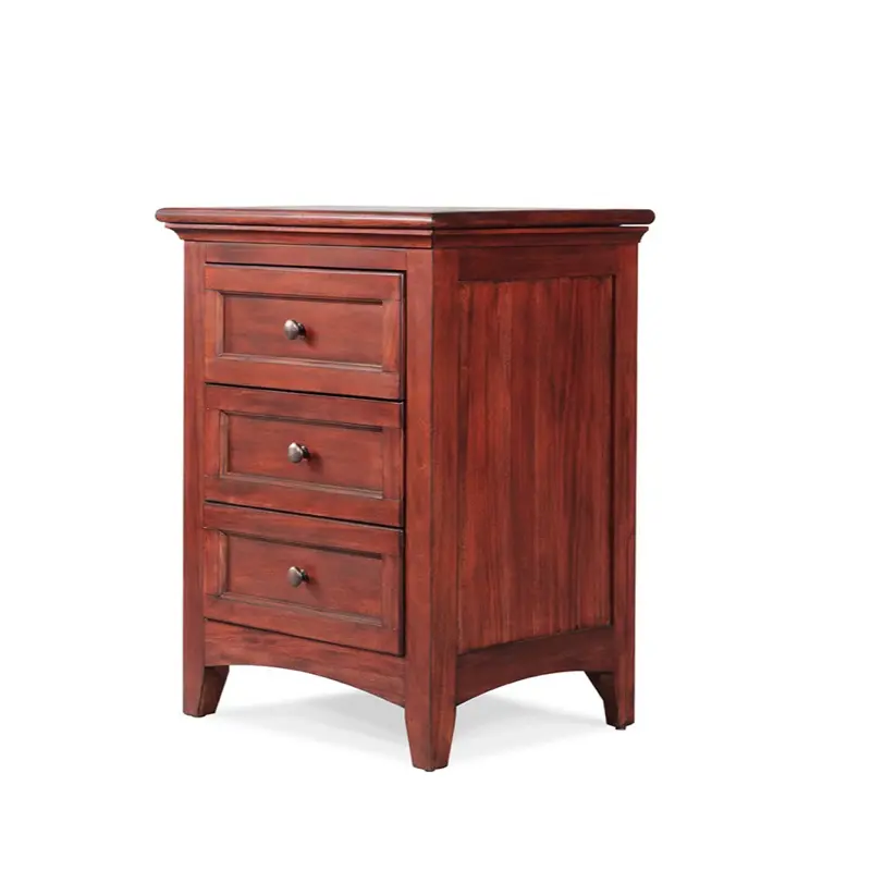 New Traditions Mahogany Nightstand - Solid Mahogany, Lockable Hidden Storage, Dovetail Drawer Design, Rectangular Shape