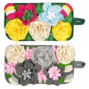 Flower Pattern Pet Sniffing Mat, Pet Training Mat, Pet Feeding Mat, Pet Snack Mat, Small Animal Supplies for Rabbit, Guinea Pig, Hamster