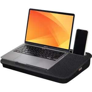 Gorilla Grip Laptop Lap Desk with Phone Holder, Pillow Cushion Desks Fit Laptops up to 15.6", Tray Ledge Keep Computers in Place, Portable Travel Workstation Essentials for Home