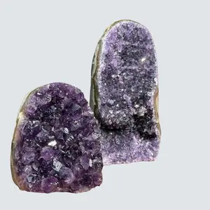 High Quality Natural Purple Amethyst Geode Cluster – Free-Standing Druzy Crystal – Sparkling Home Decor & Healing Stone