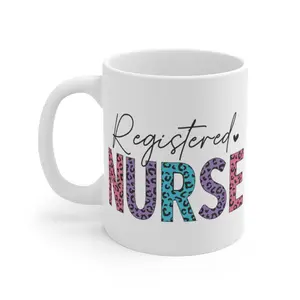 Registered Nurse Leopard Sublimation Graphic Ceramic Mug 11oz Perfect For Coffee, Tea and Hot Chocolate-97391817 3