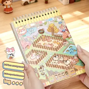 Town Planner Sticker Book 2.0, Diary Sticker, 12 Different Scenarios, Miniature Scene Collection, New Upgrade with Alignment Lines, DIY Handmade Stickers