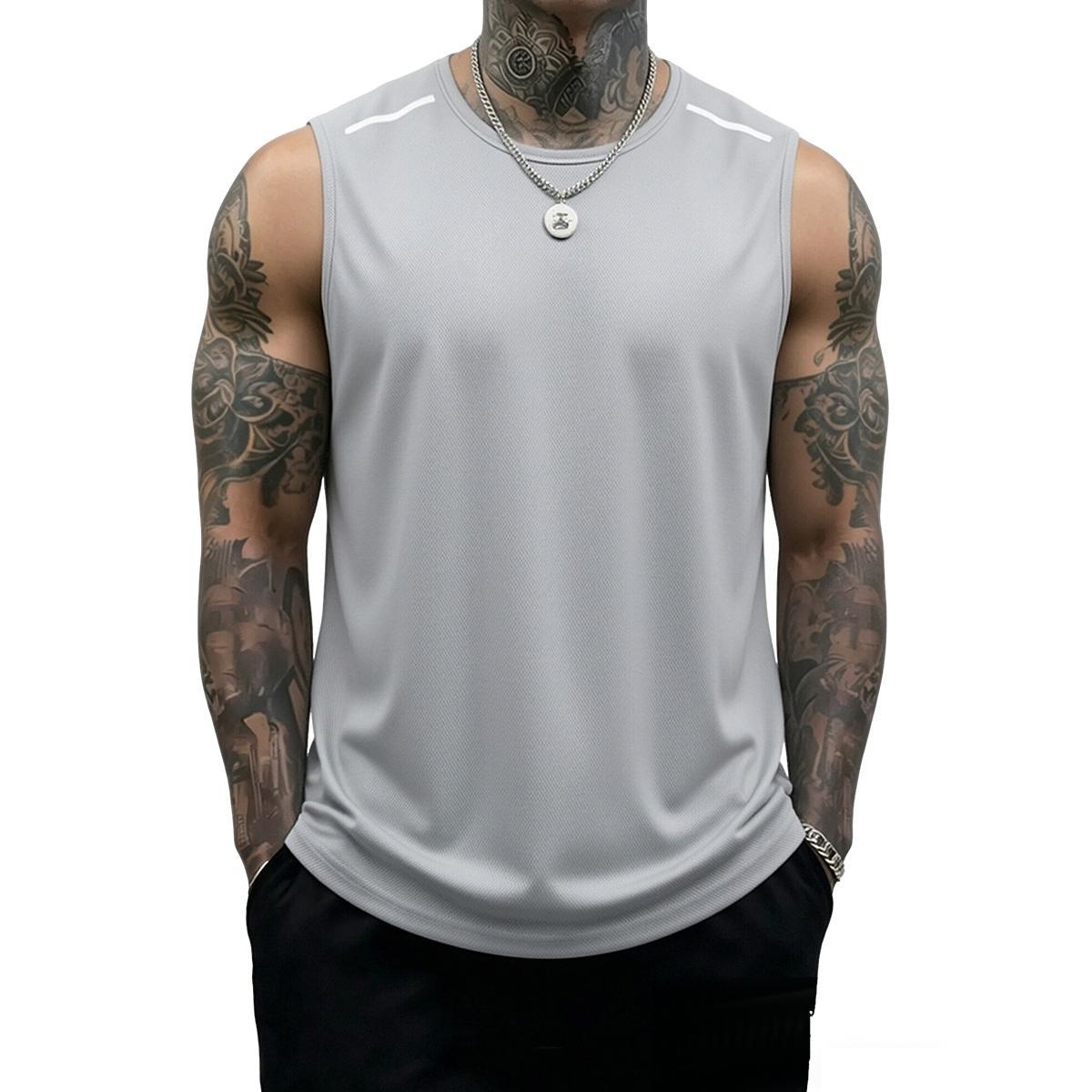 Men's Solid Color Tank Top - Stylish, Breathable, Comfortable Fast-Dry Tank Top for Sports Fitness, Casual Summer Men's Clothing, Undershirt