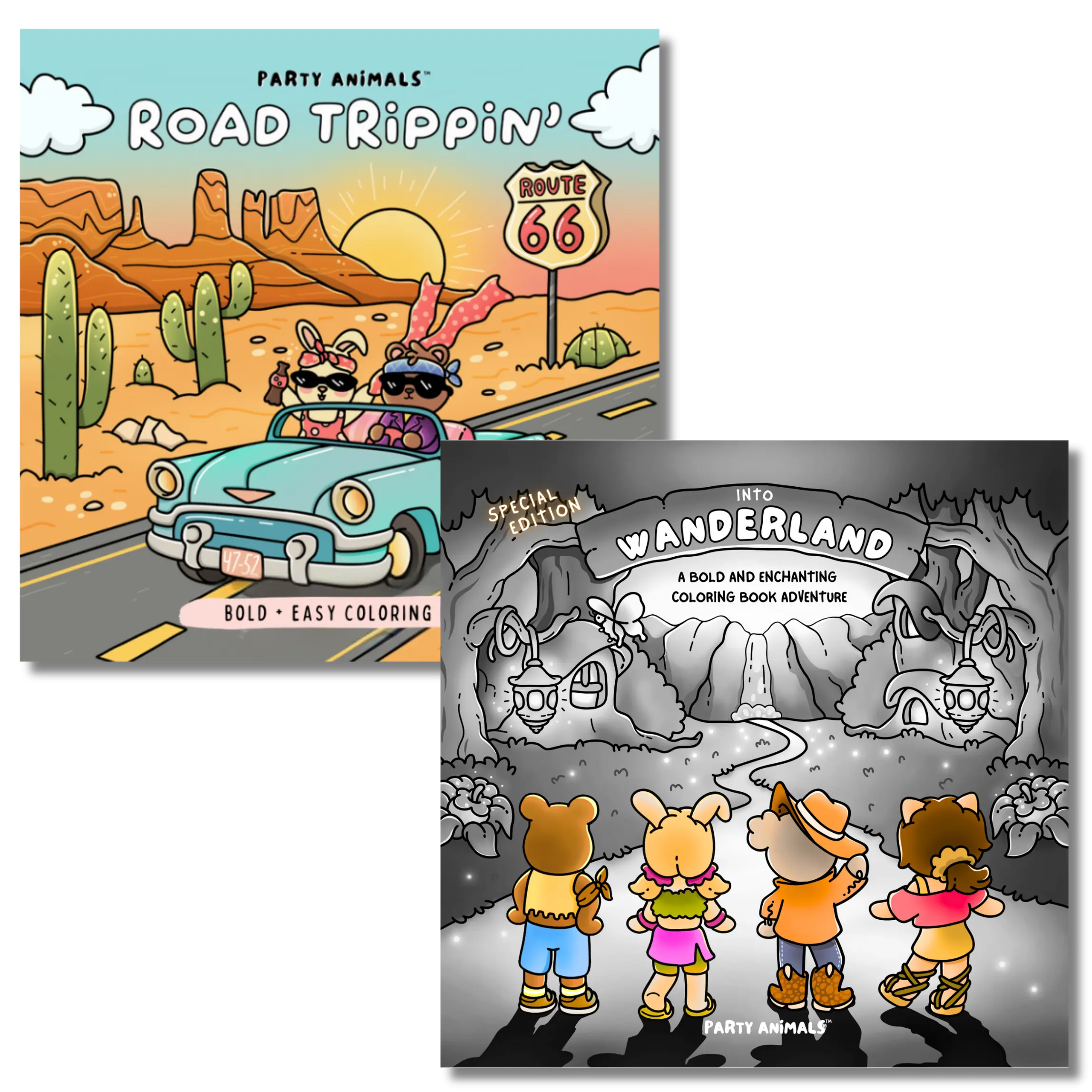 Road Trippin’ + Into Wanderland (Special Edition) Coloring Book Bundle