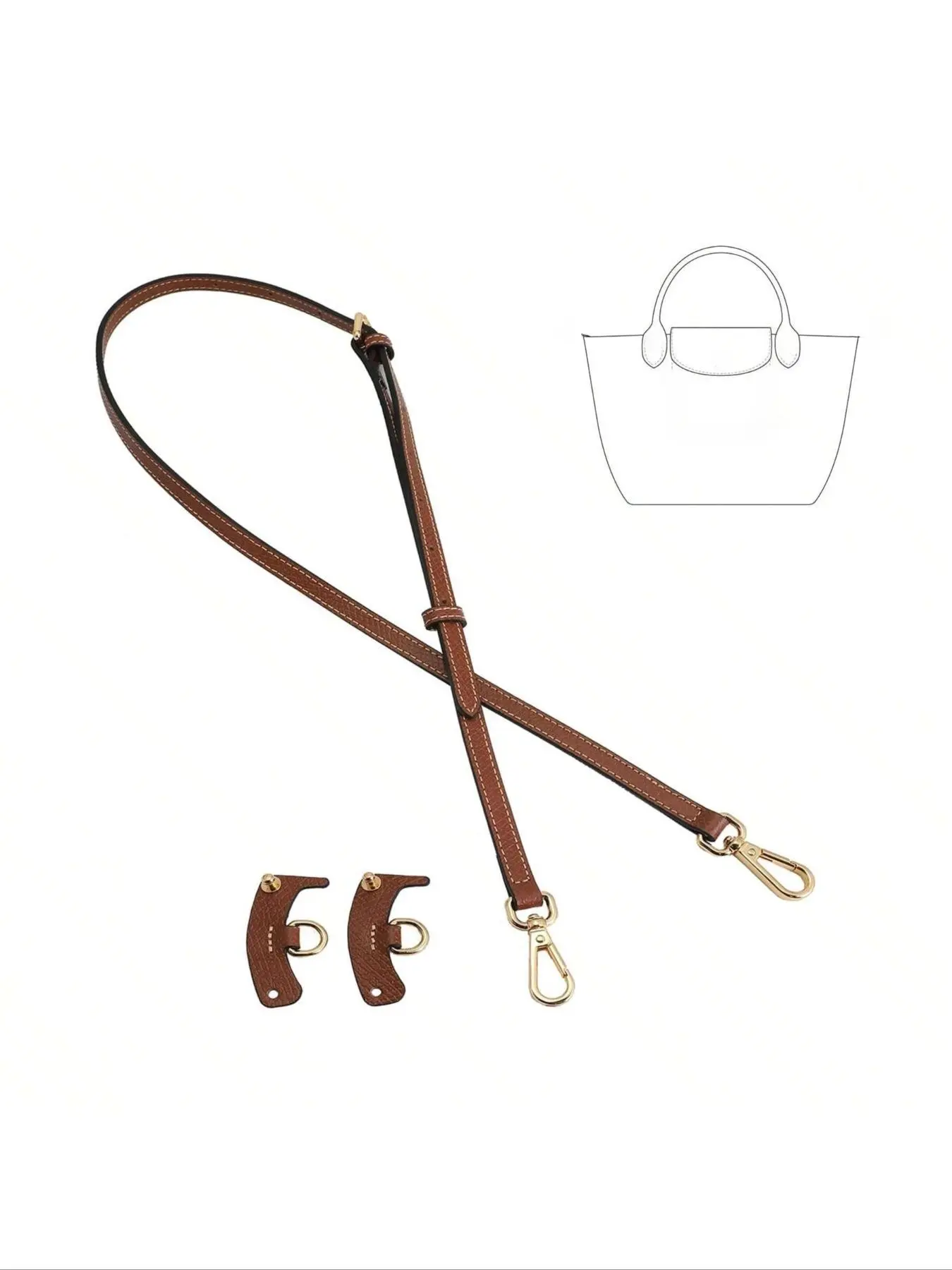 2026 Hot Sales, Solid Color Leather Bag Strap & Bag Hanger, Adjustable Shoulder Strap for Le Pliage Mini Handbag, Genuine Leather Shoulder Strap, Bag Accessories for Handbag, Change your Mini Bag, Accessories for Bags