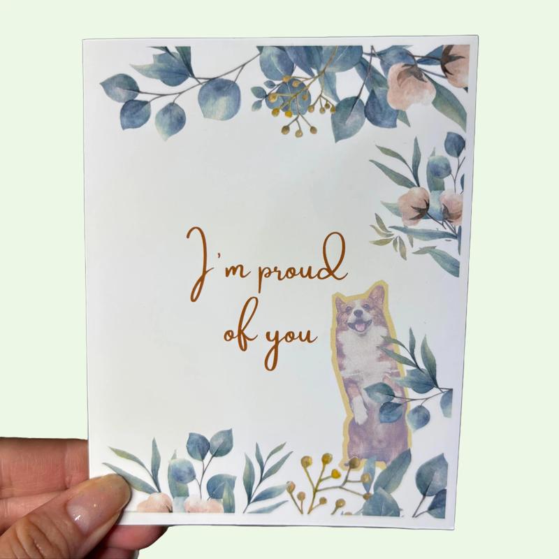 12 Pack - Cute Unique Dogs and Cats Greeting Cards with "Happy Birthday, Motivational" Design - Vibrant Blue Background & 1 Card & 1 Envelope Favorite Person