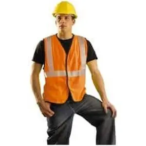 OccuNomix Size L Flame Resistant/Retardant Orange Solid General Purpose High Visibility Vest 40 to 42" Chest, Modacrylic/Aramid Blend, Hook & Loop Closure, 1 Pocket, ANSI 107-2015, ASTM F1506, ATPV=5.4 cal/cm² LUX-SSG/FR-OL