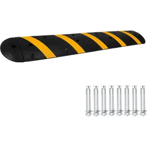 Heavy Duty 2-Channel Floor Cable Protector & Speed Bump – 2 Pack (6FT & 3.3FT), 25,000–66,000 lbs Capacity – Rubber Cord Cover for Driveways, Parking Lots & Garages –Heavy Duty 2-Channel Floor Cable Protector & Speed Bump