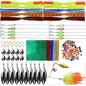 DOVESUN Fishing Lure Making Kit — DIY Inline Spinner Baits for Bass Trout & Salmon — 228/155/107-PC Craft Kit with Blades Bodies Hooks & Tackle — Christmas Gift for Anglers