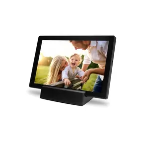 Minolta Smart Photo Frame 10.1 inch - Portable Digital Picture Frame with Built-in Battery, Magnetic Charging Dock, IPS HD Touchscreen, WiFi & Frameo App, 16GB Storage (Black)