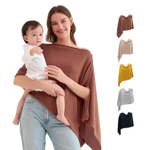 Momcozy Nursing Cover for Breastfeeding, Breathable Soft Privacy Poncho, Multi-Use Nursing Shawl, Portable Breast Feeding Covers, Includes Laundry Bag