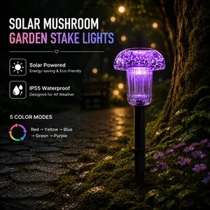 Cozy-Pavilion solar path light | RGB lighting effect | IP55 waterproof | Solar charging | Energy-saving and environmentally friendly | Outdoor camping light | Courtyard atmosphere light | Living room decorative light |