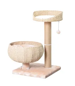 Eco-Friendly Boho Bliss 2-Level Comfort and Play Cat Tree sisal scratch