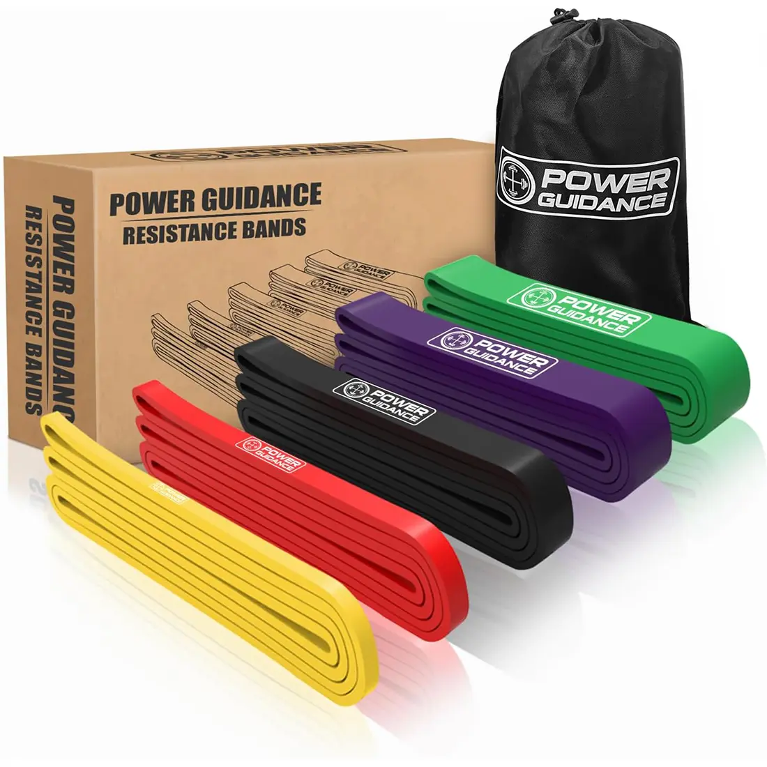 POWER GUIDANCE Pull Up Assist Bands - Stretch Resistance Band - Mobility Band - Powerlifting Bands - by Perfect for Body Stretching, Powerlifting, Resistance Training
