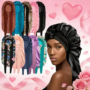 Breathable for Women, Soft Satin Nightcap with Elegant Bowknot, Comfortable Bath Hat for All Hair Types, Casual Wear, Satin Bonnet