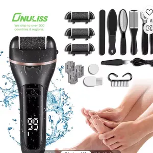 UNULISS Electric Foot Callus Remover with 3 Replacement Heads & Accessories for Smooth Feet Care Manicure Nail Cutics Nail Art